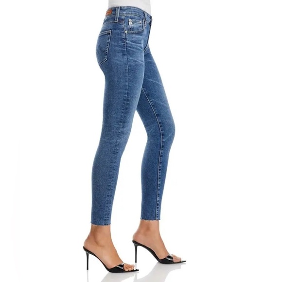 Adriano Goldschmidt The Farrah High-Rise Skinny Ankle Raw Hem Jeans Size 28R - Picture 2 of 16